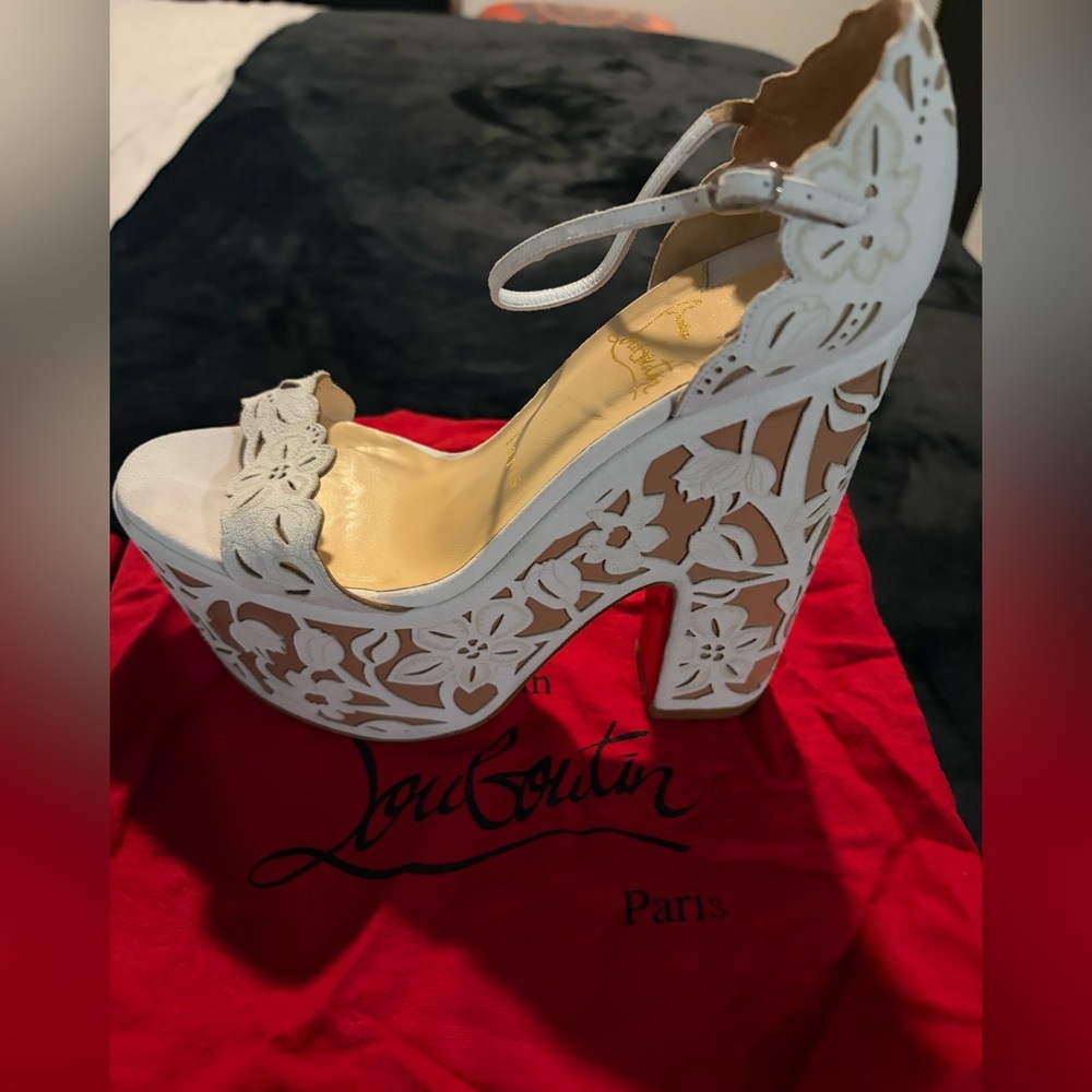 Christian Louboutin white platform